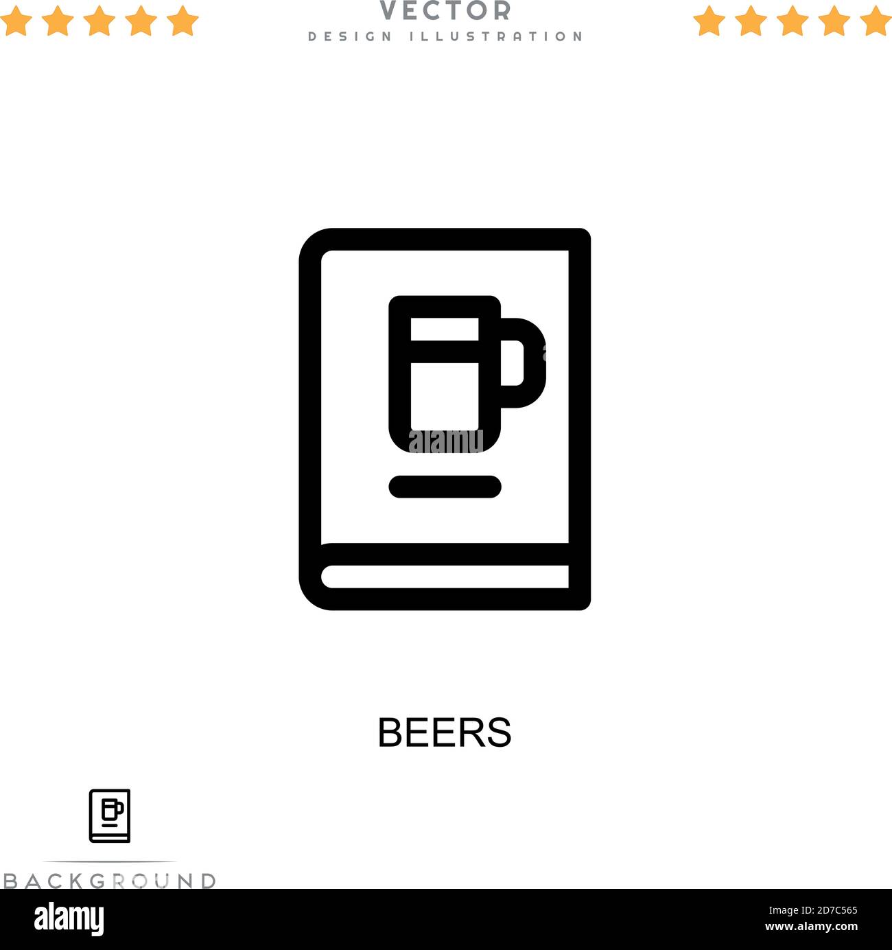 Beers icon. Simple element from digital disruption collection. Line Beers icon for templates, infographics and more Stock Vector