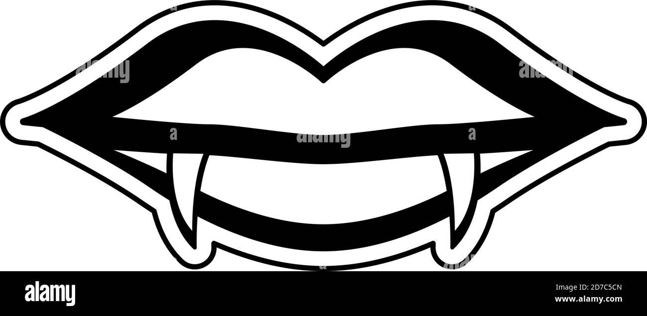Vampire woman lips icon. Halloween season icon Vector Stock Vector