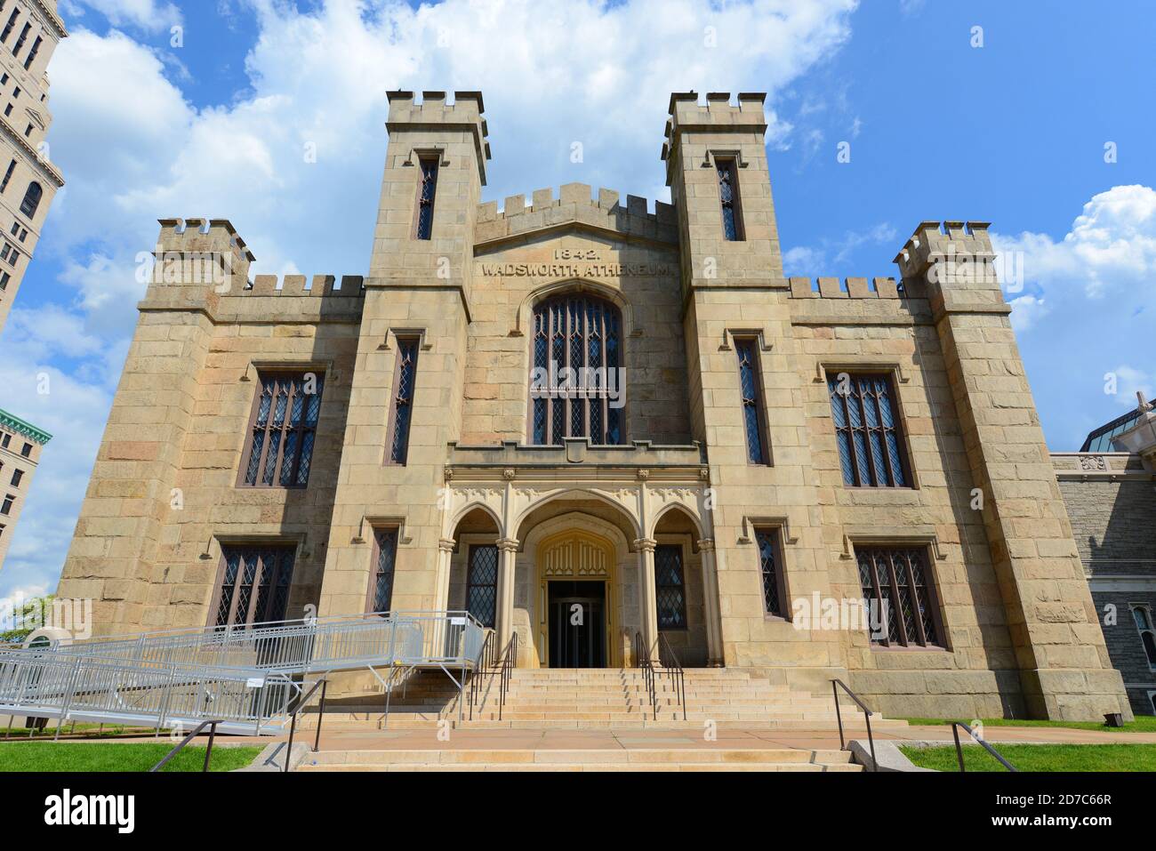 Historic Wadsworth Atheneum Museum of Art in downtown Hartford, Connecticut, USA. Stock Photo