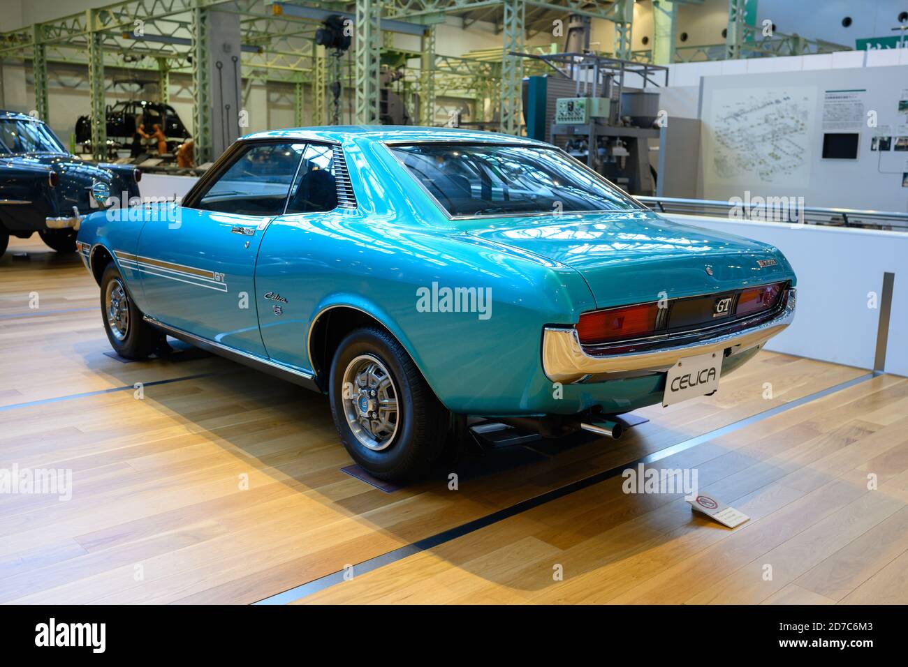 Nagoya / Japan Nov 26 2019 :  Classic sports car model Celica parked in the hall of the Memorial Museum of Industry and Technology. Stock Photo