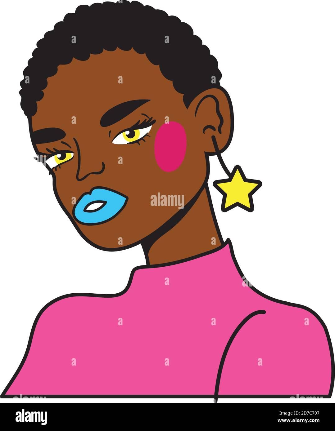 afro woman with short hair pop art style icon vector illustration design  Stock Vector Image & Art - Alamy