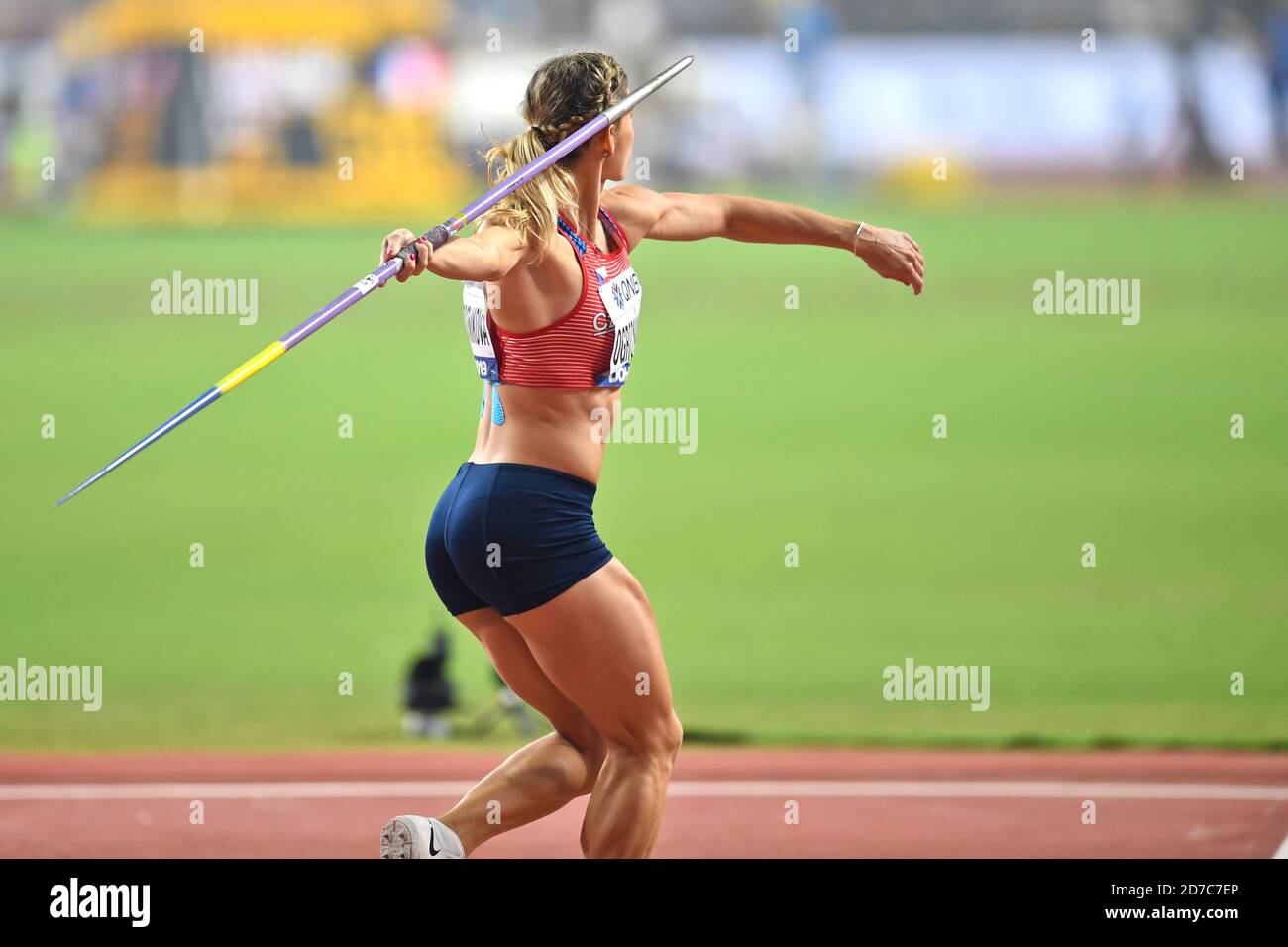 Nikola Ogrodnikova (Czech Republic). Javelin Throw final. IAAF World