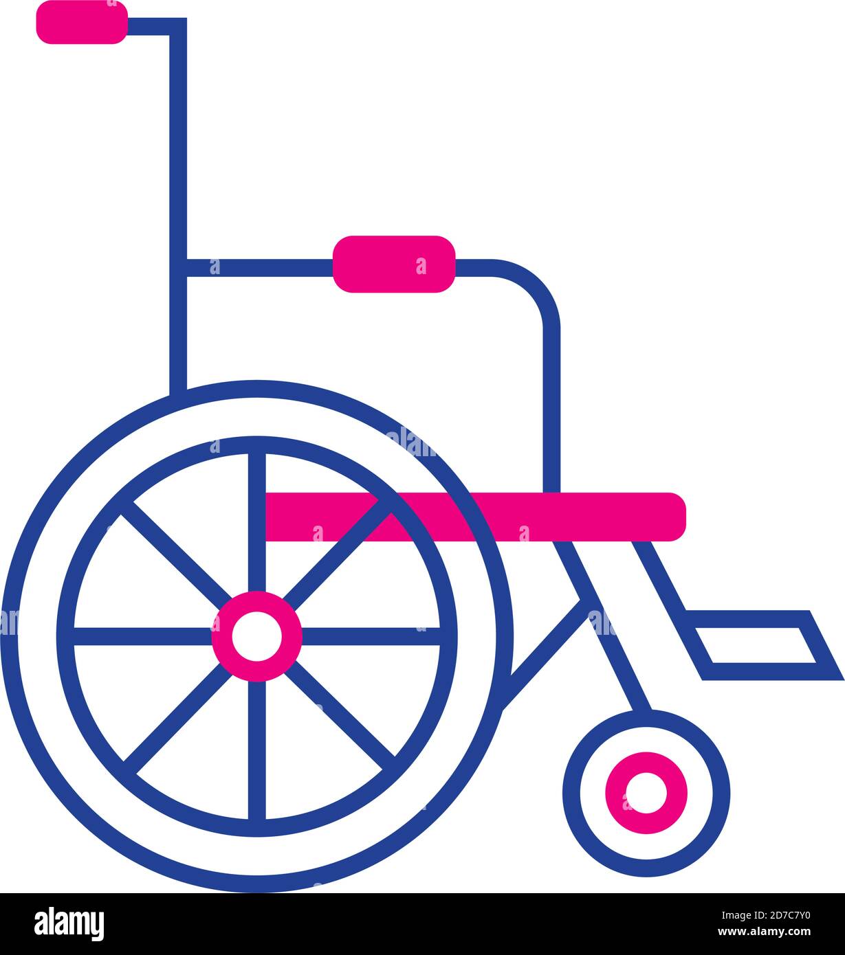 wheelchair disabled person line and fill style icon vector illustration ...