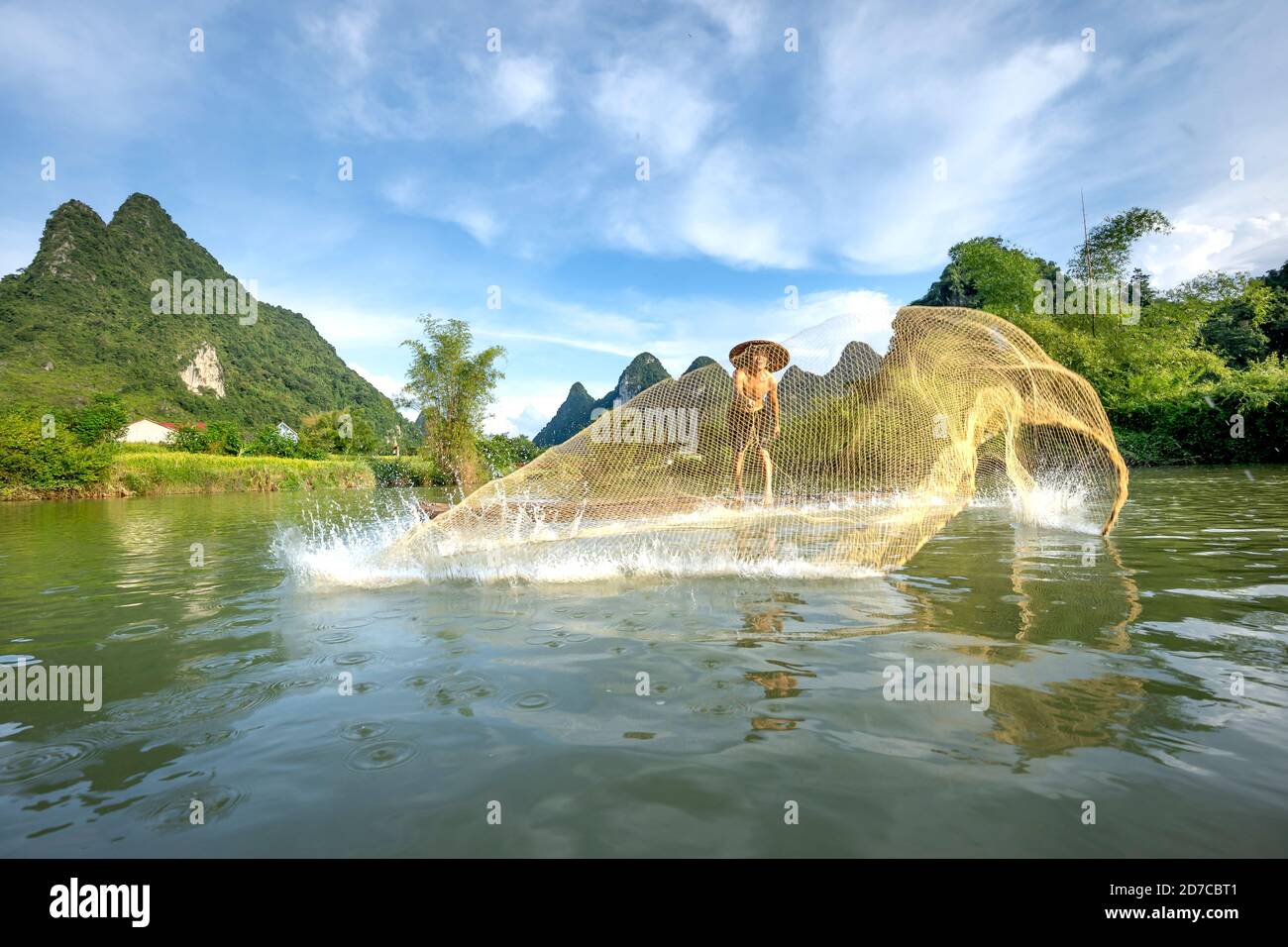 Quay Son River in Phong Nam District, Cao Bang Province, Vietnam