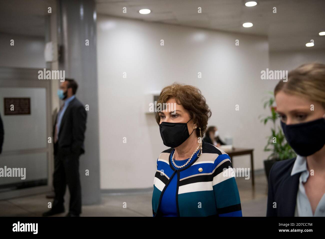 United States Senator Jacky Rosen (Democrat of Nevada) makes hier way to a train in the Senate subway following a vote at the US Capitol in Washington, DC, Wednesday, October 21, 2020. Credit: Rod Lamkey/CNP /MediaPunch Stock Photo
