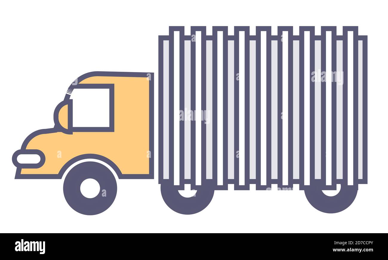 Van or truck moving loads, logistics services vector Stock Vector Image ...