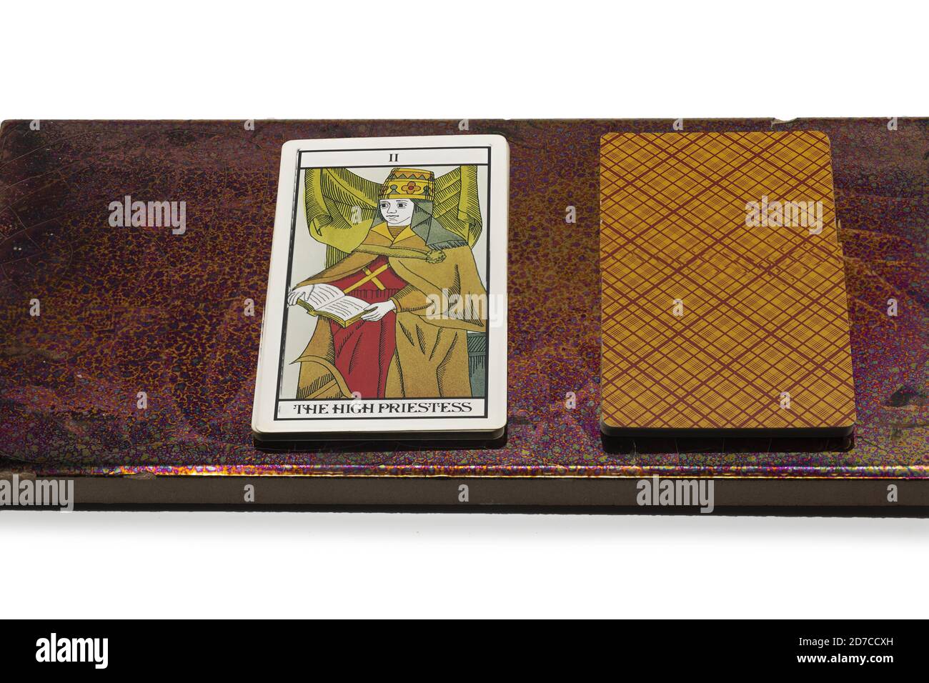 Tarot card - the High Priestess symbolizing mystery, stillness and passivity Stock Photo