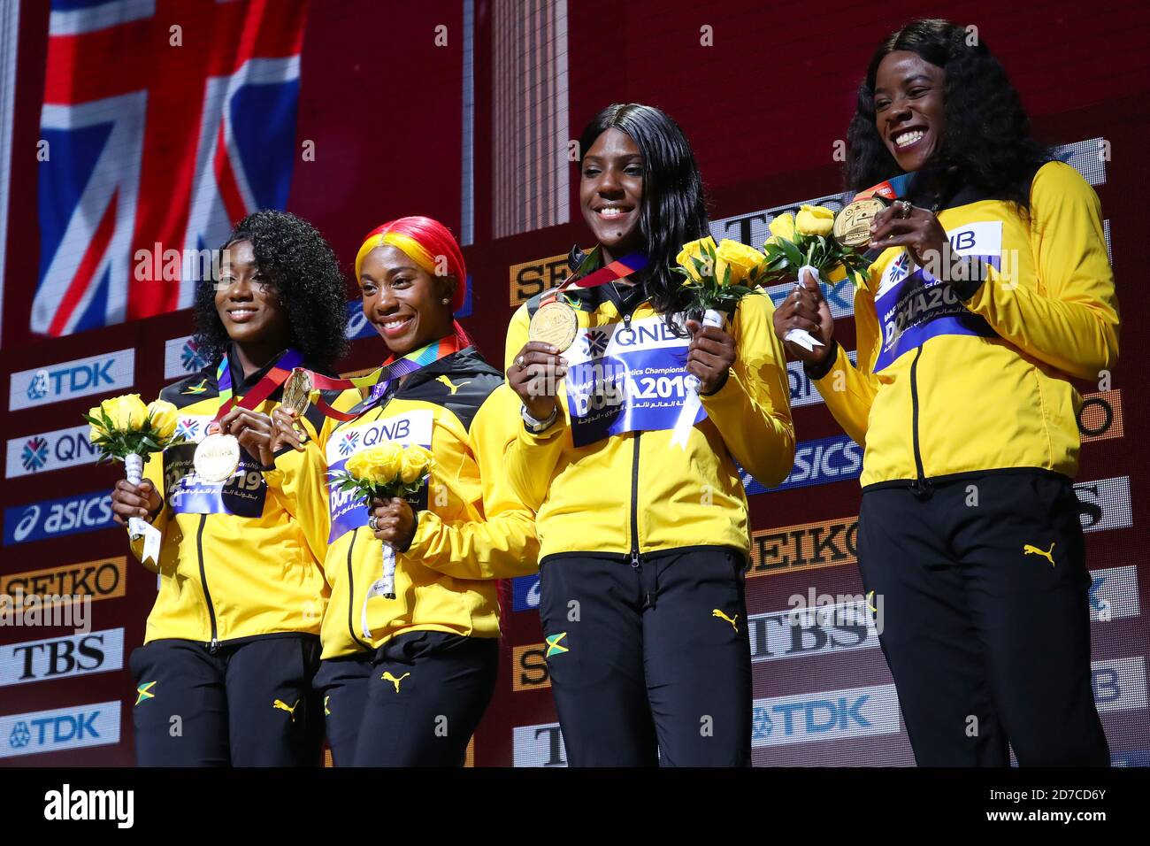 Doha, Qatar. 6th Oct, 2019. Jamaica team group (JAM) Athletics IAAF World Championships Doha