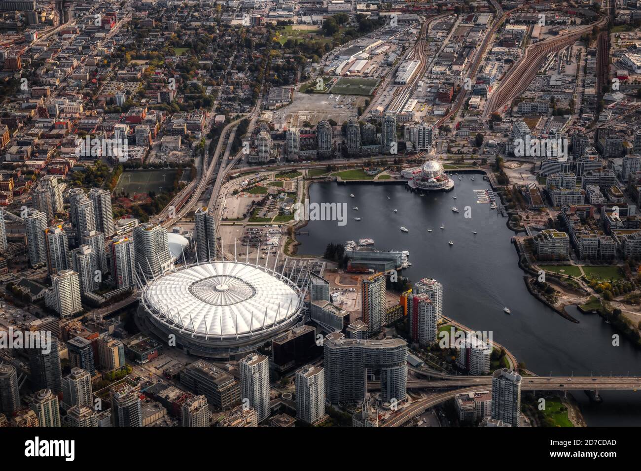 Aerial View of Vancouver City Stock Photo