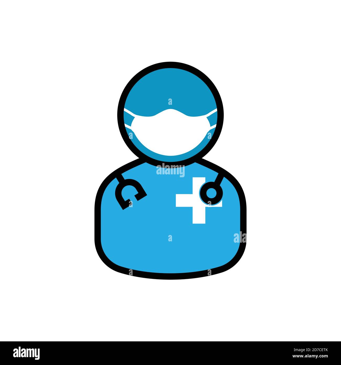 Doctor flat icon using mask. Design template vector Stock Vector Image ...