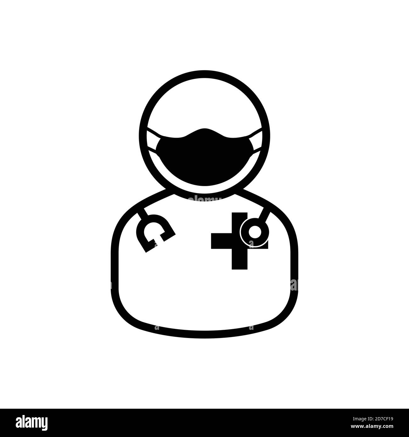 Doctor line icon using mask. Design template vector Stock Vector Image ...