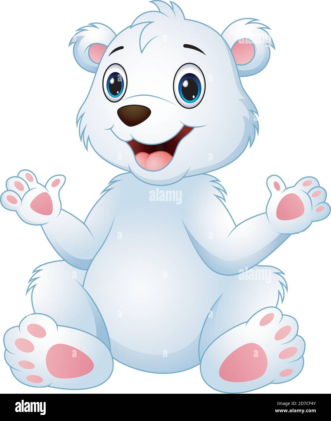Vector illustration of Cartoon funny polar bear sitting Stock Vector Image  & Art - Alamy