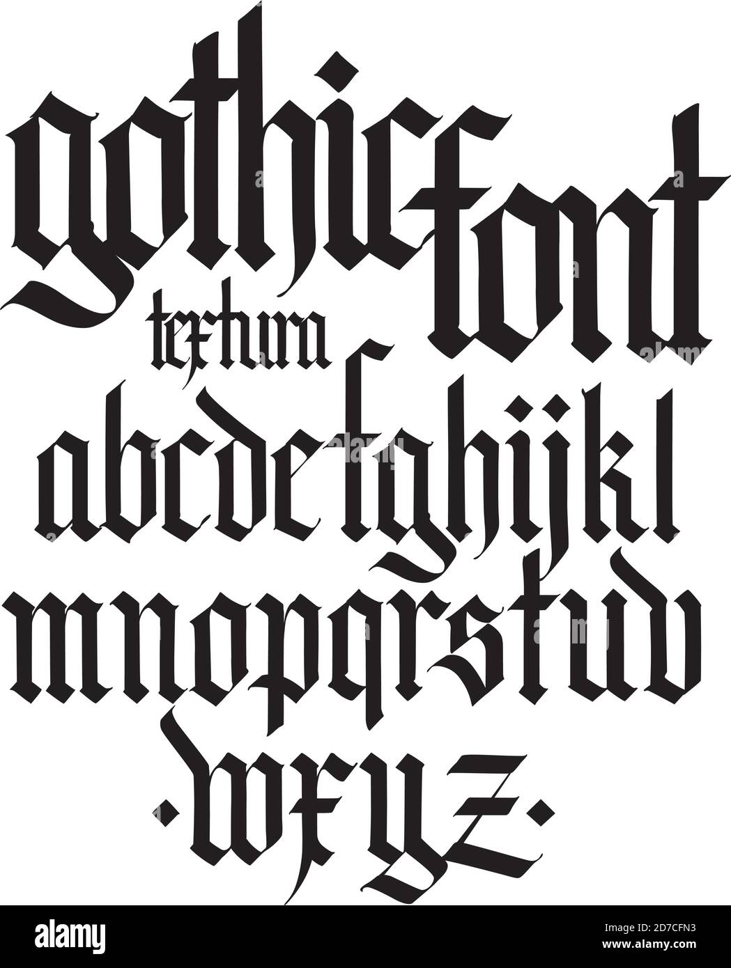 Gothic English Alphabet Vector Set Font For Tattoo Personal And Gothic English Alphabet Vector Set Font For Tattoo Personal And