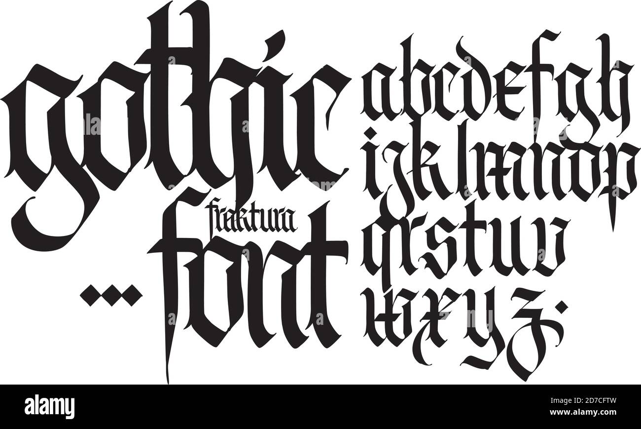 Premium Vector  Gothic beautiful and stylish calligraphy elegant european  typeface for tattoo