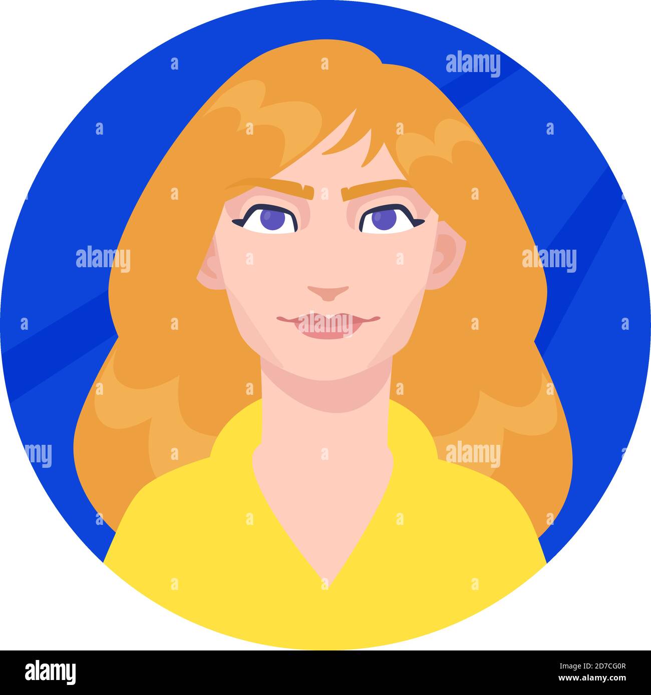 Illustration of a young ordinary girl. Vector. Cartoon Asian woman with long hair. Character for advertising and design. Bright image of a businesswom Stock Vector