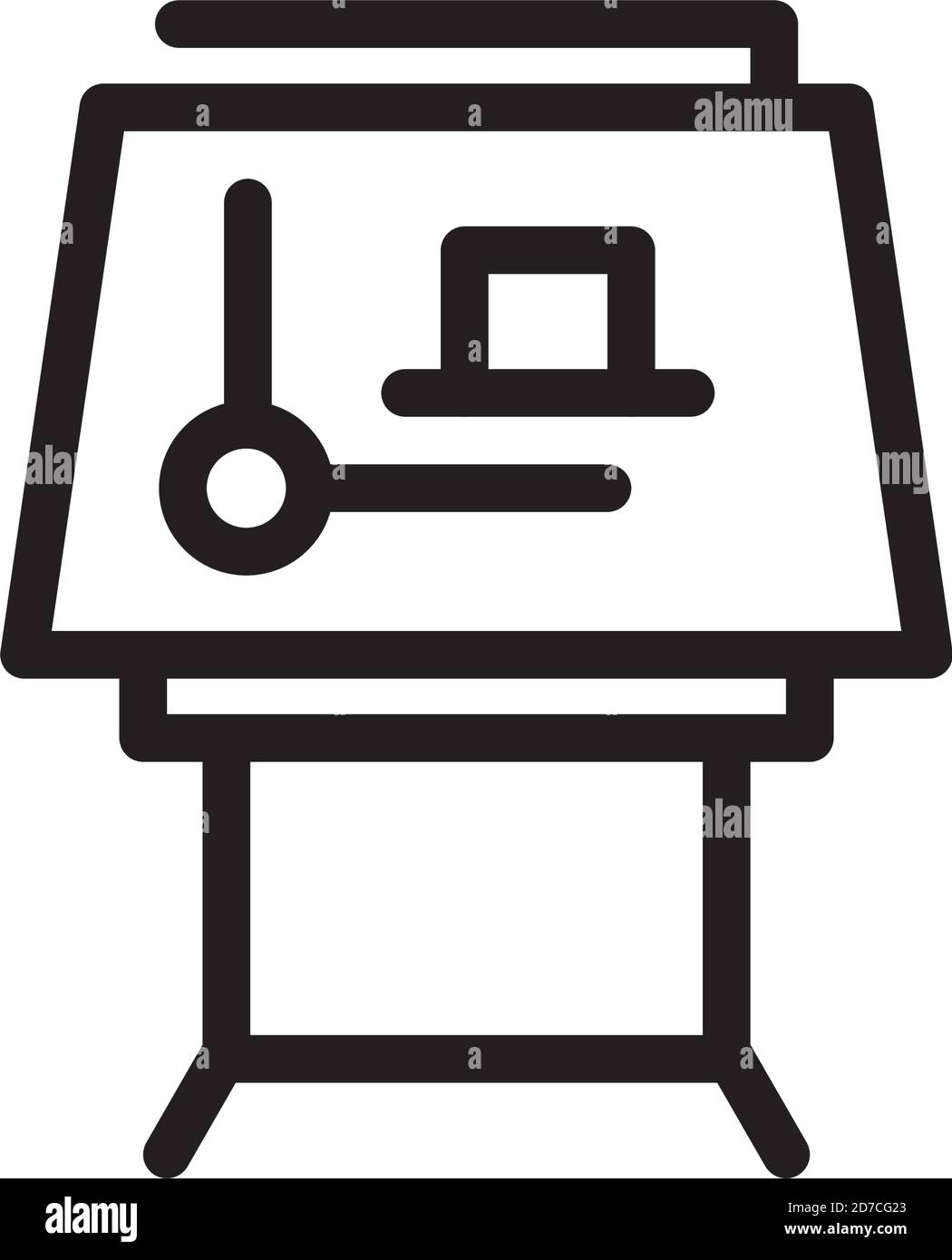 Engineering board or tablet icon. Vector. Outline style. Illustration for website or print. Stock Vector