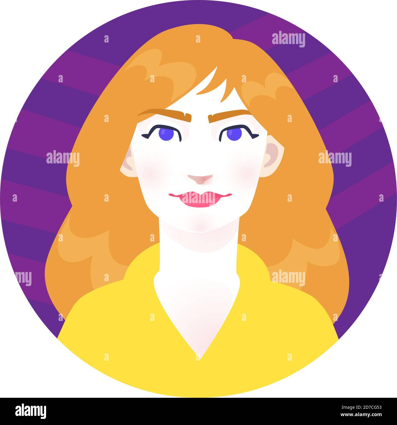Illustration of a young ordinary girl. Vector. Cartoon Asian woman with long hair. Character for advertising and design. Bright image of a businesswom Stock Vector
