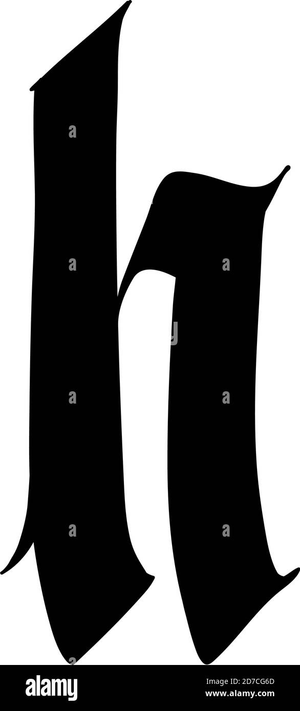 Letter H, in the Gothic style. Vector. Alphabet. The symbol is isolated ...