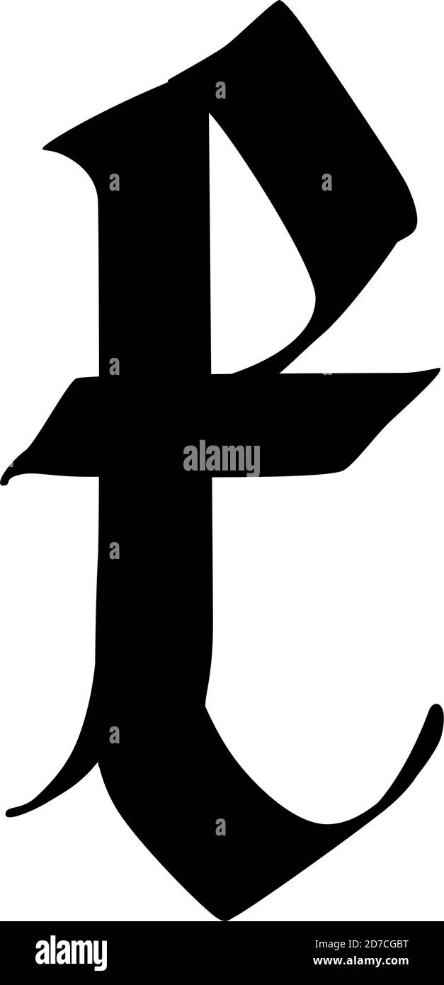 Letter e in gothic style alphabet symbol Vector Image