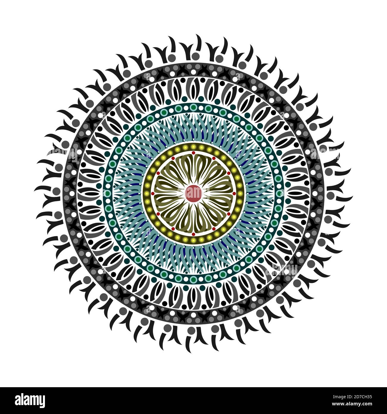 This is a work of mandala art made in as much detail as possible and combined with fariatic colors to create the maximum shape. files in eps format. Stock Photo