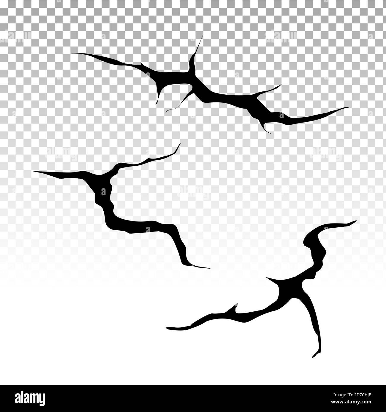 Ground cracks set. Earthquake and ground cracks, hole effect, craquelure and damaged wall