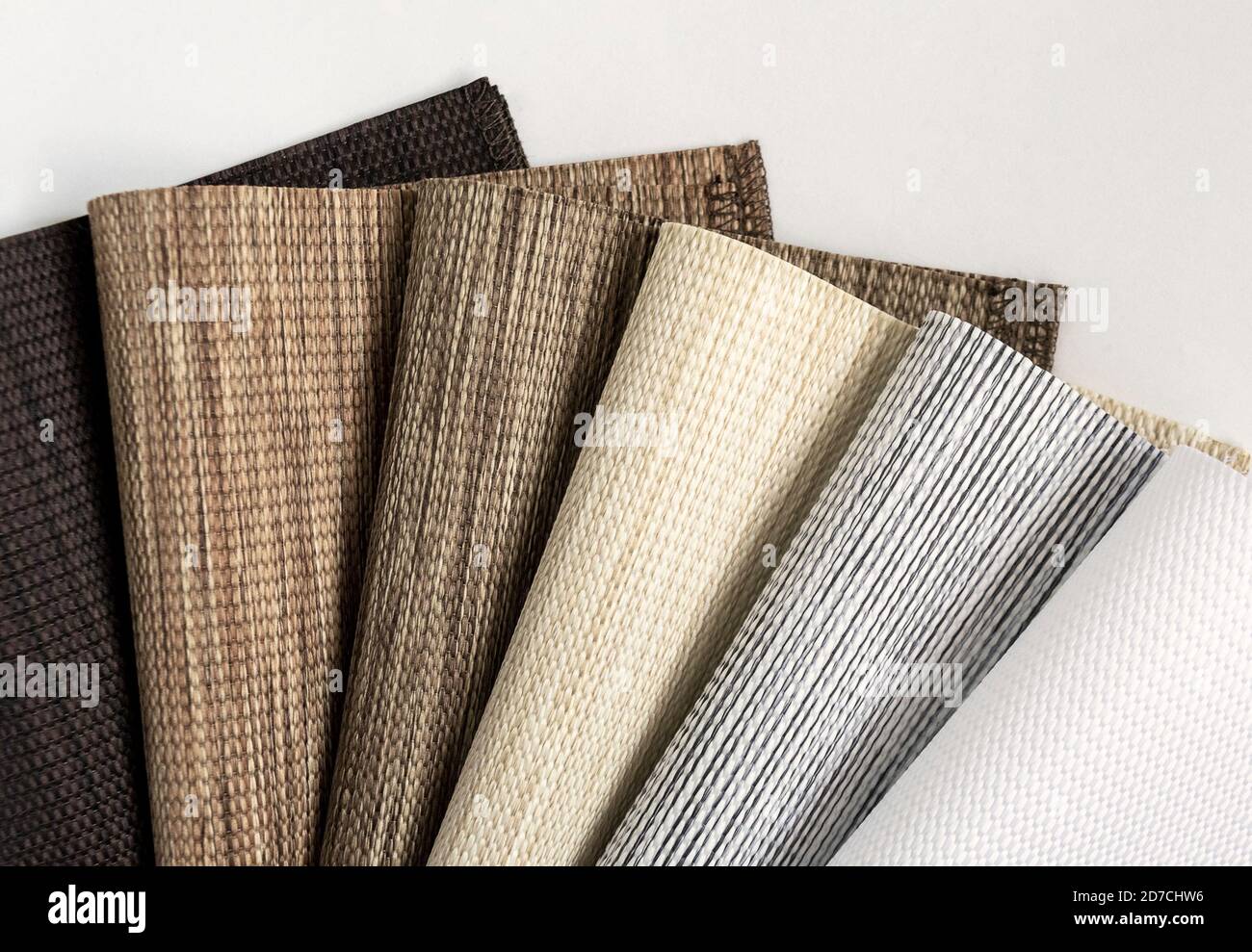 Various natural fabric samples background selective focus Stock Photo