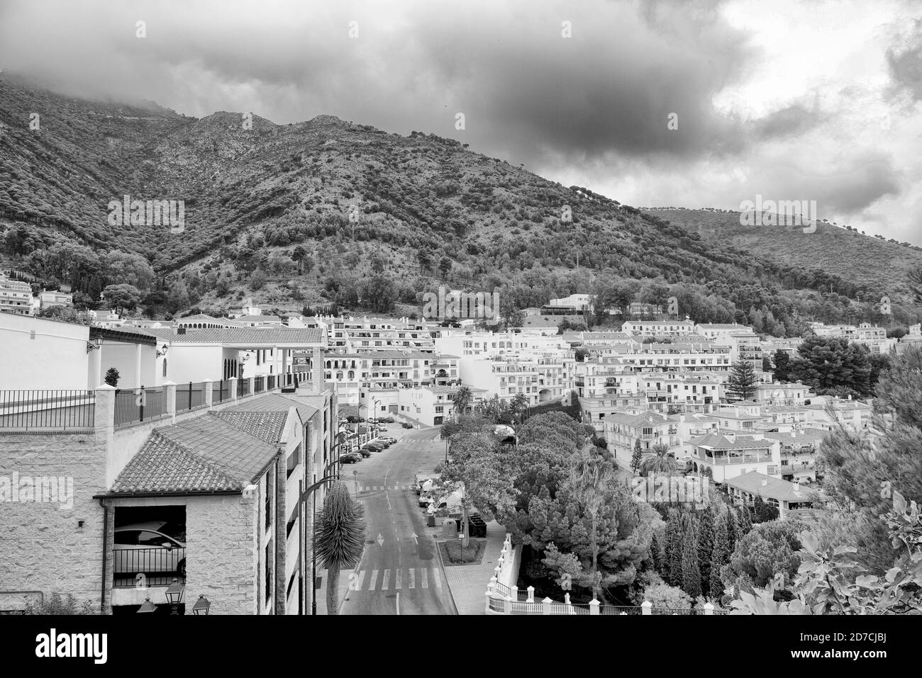 Atmospheric black and white landscape Stock Photo - Alamy