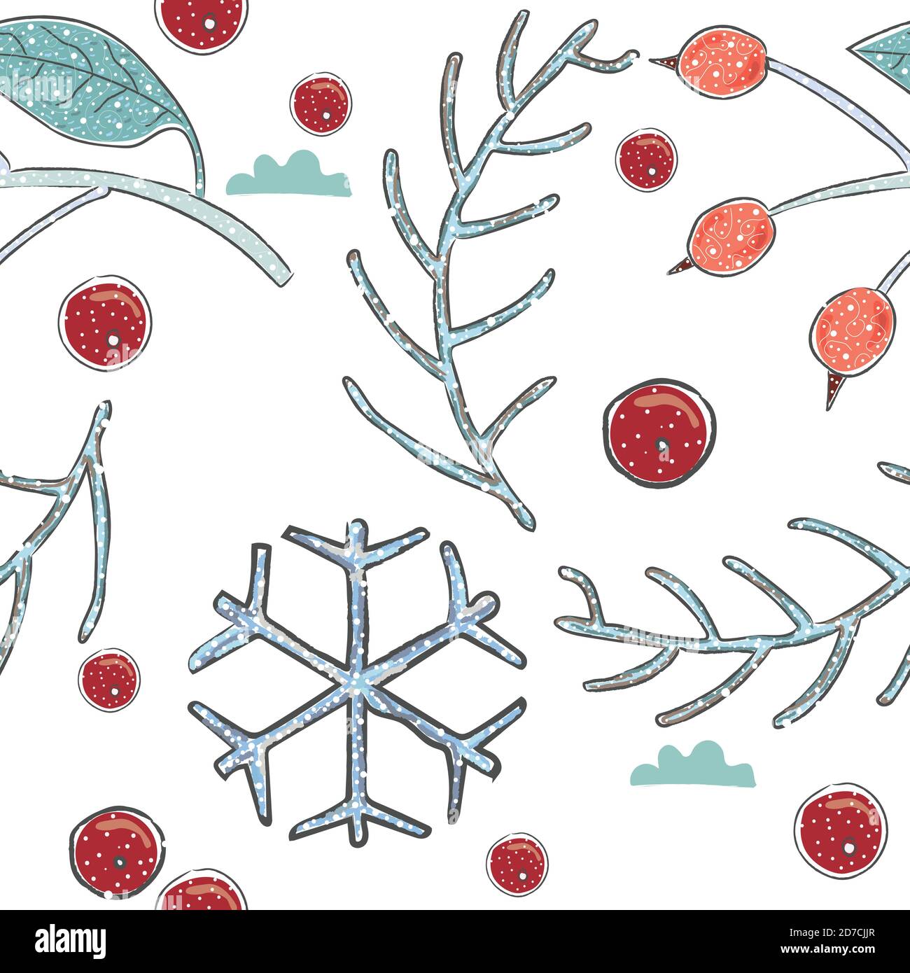 Seamless Winter Pattern. Merry Christmas Texture. Vector Illustration ...