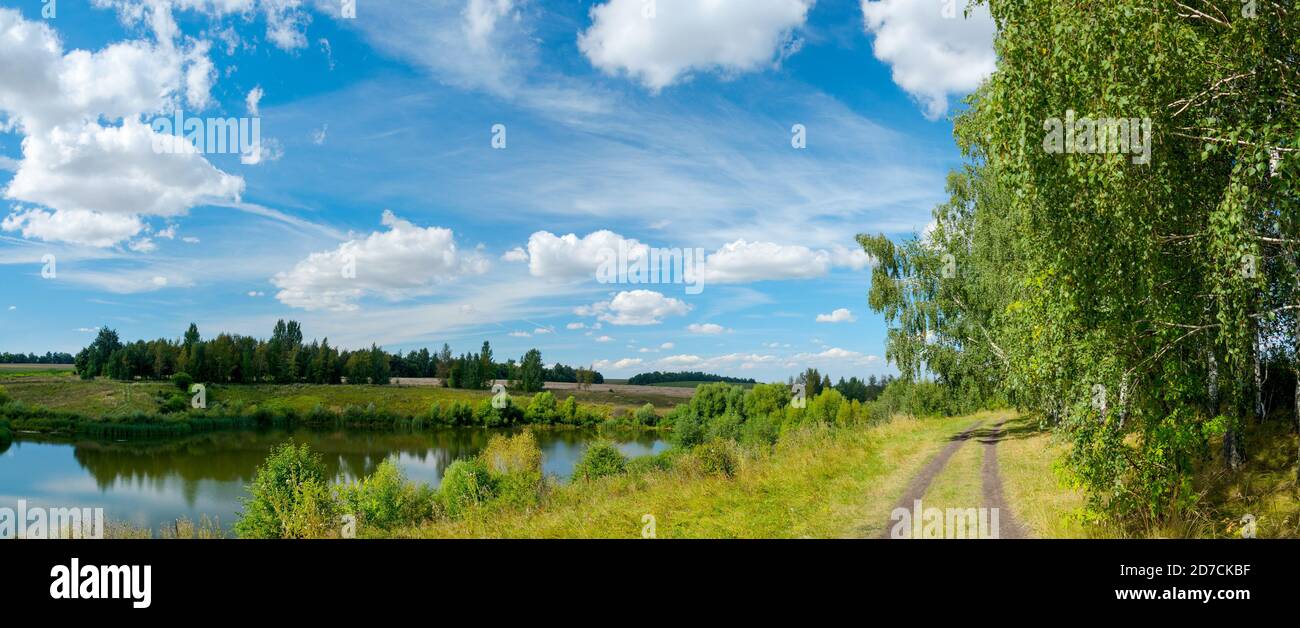 Summer river landscape road hi-res stock photography and images - Alamy
