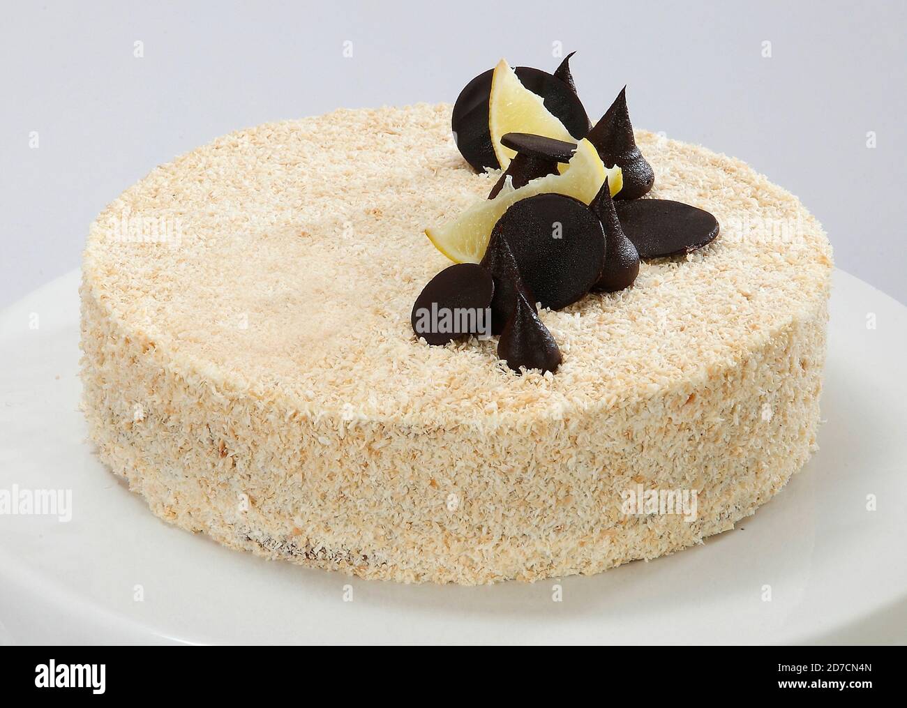 Coconut Banana Ganache Cake Stock Photo Alamy