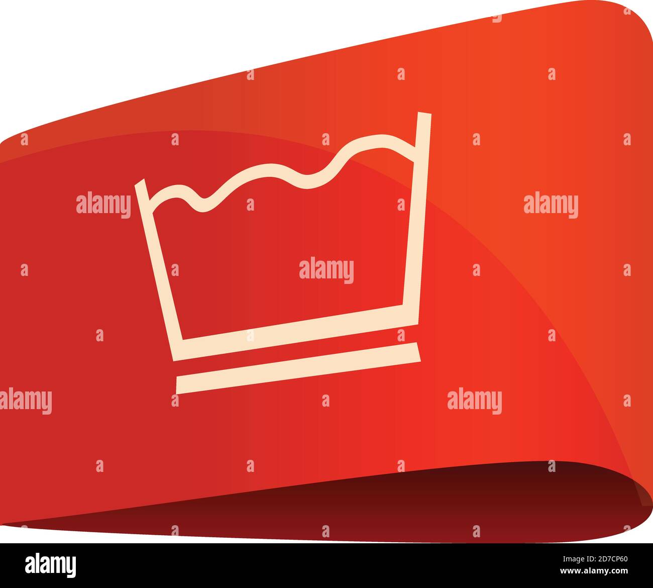 Machine wash permanent press label icon. Cartoon of machine wash