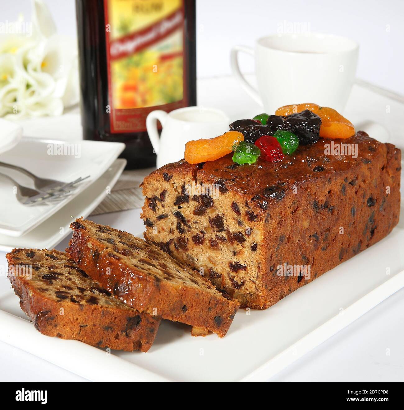 Classic Rum Fruit Cake Stock Photo Alamy