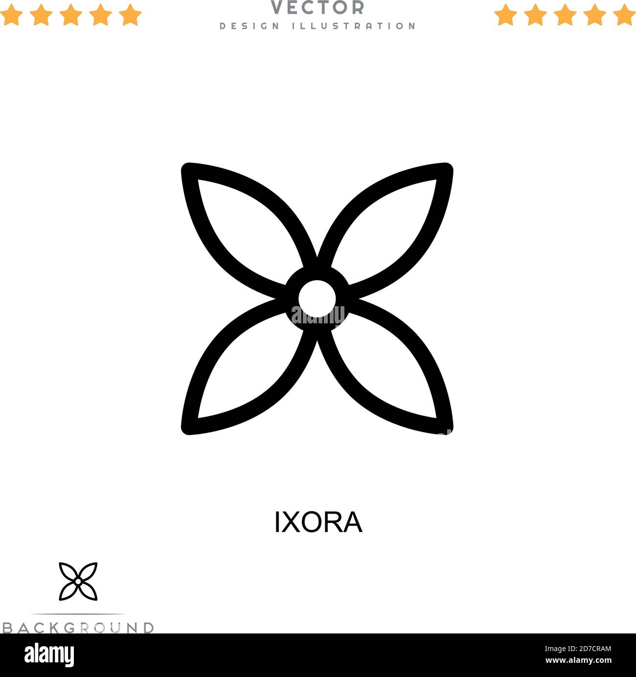 Ixora icon. Simple element from digital disruption collection. Line Ixora icon for templates, infographics and more Stock Vector