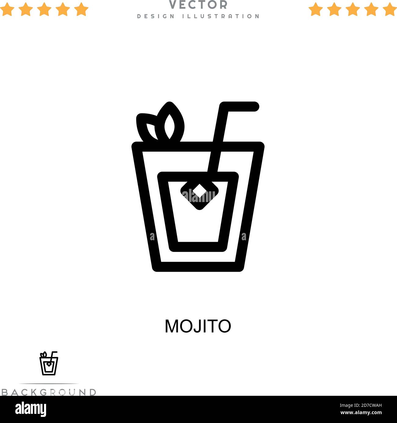 Mojito icon. Simple element from digital disruption collection. Line ...
