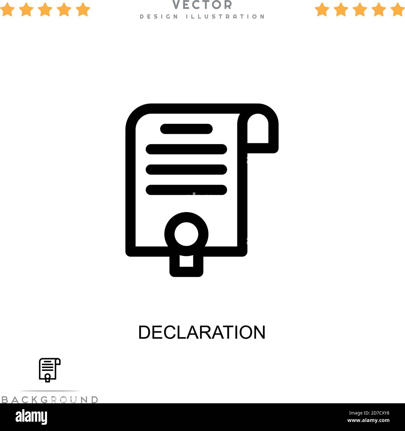 Declaration icon. Simple element from digital disruption collection. Line Declaration icon for templates, infographics and more Stock Vector