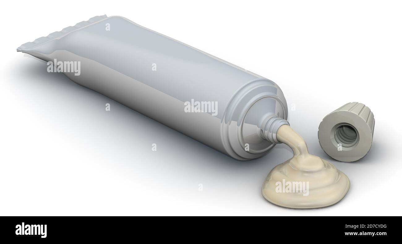 Тюбик зубной пасты. Выдавленный тюбик. Тюбик с краской. Мягкие лекарственные формы мази. Гель из тюбика.