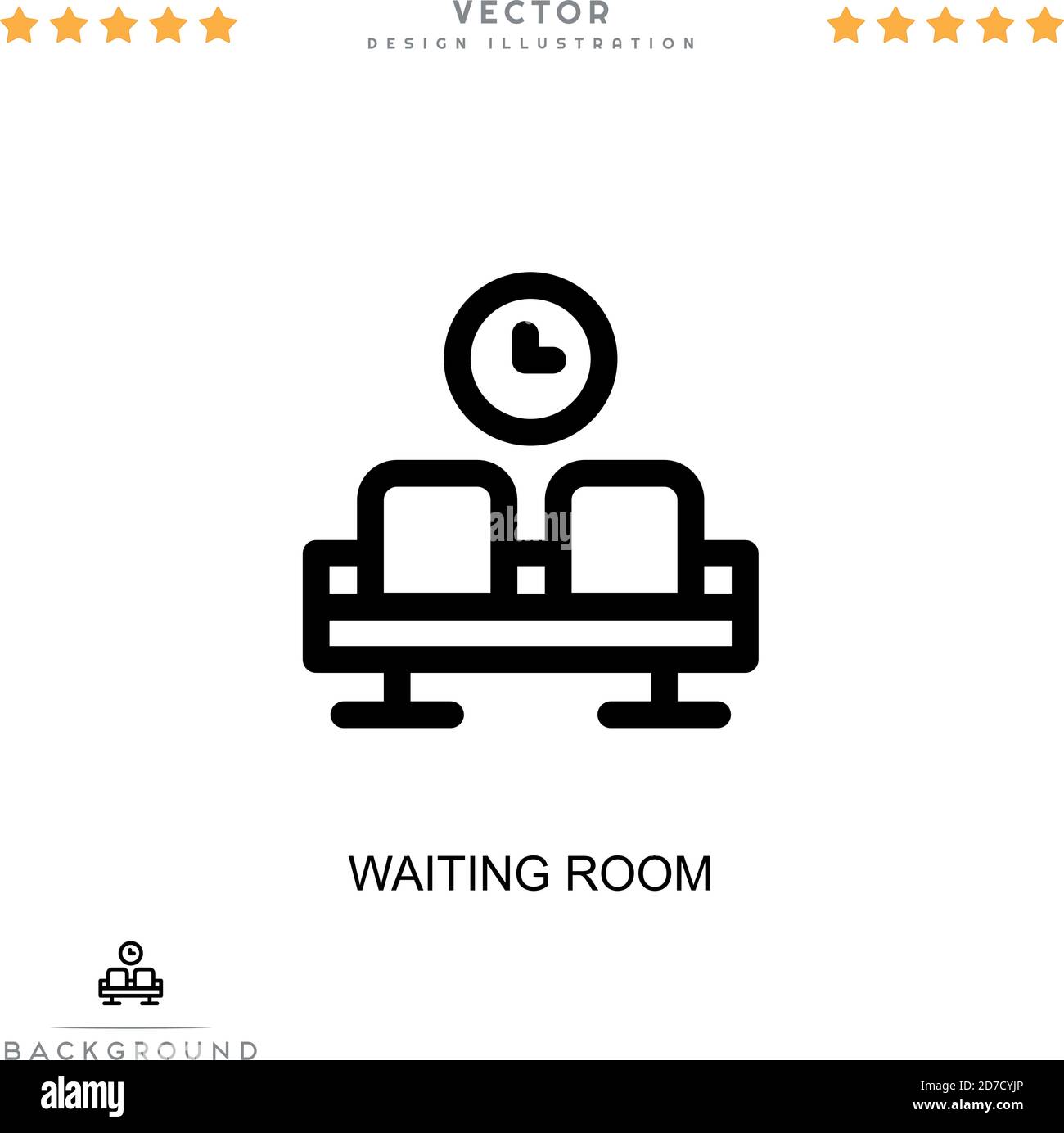 Waiting room icon. Simple element from digital disruption collection. Line Waiting room icon for templates, infographics and more Stock Vector