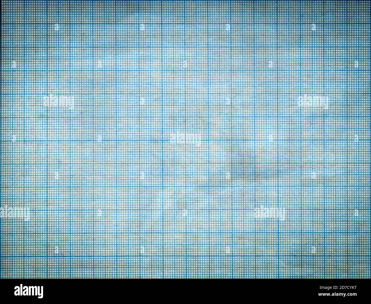Old wrinkled grid scale paper sheet background Stock Photo