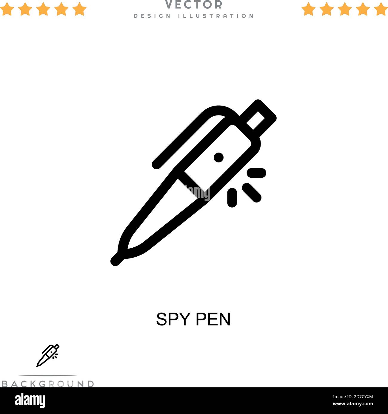 Spy pen icon. Simple element from digital disruption collection. Line Spy pen icon for templates, infographics and more Stock Vector