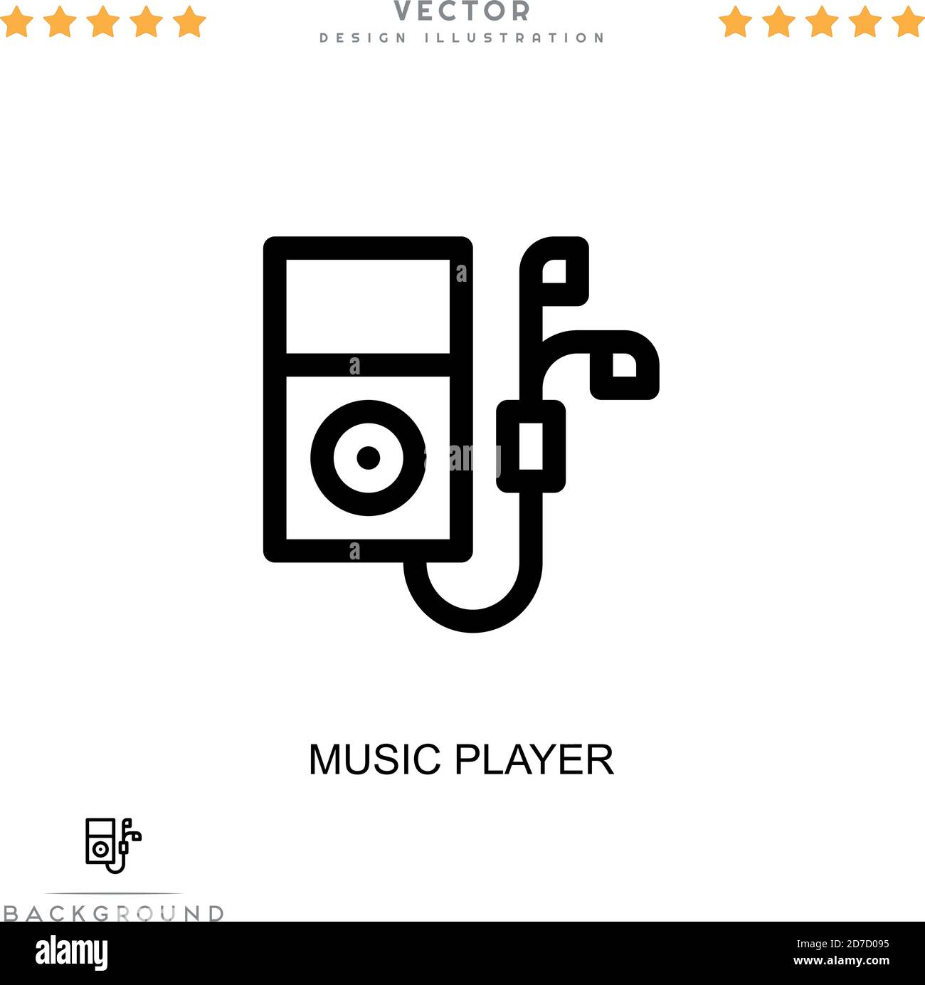 Music player icon. Simple element from digital disruption collection. Line Music player icon for templates, infographics and more Stock Vector