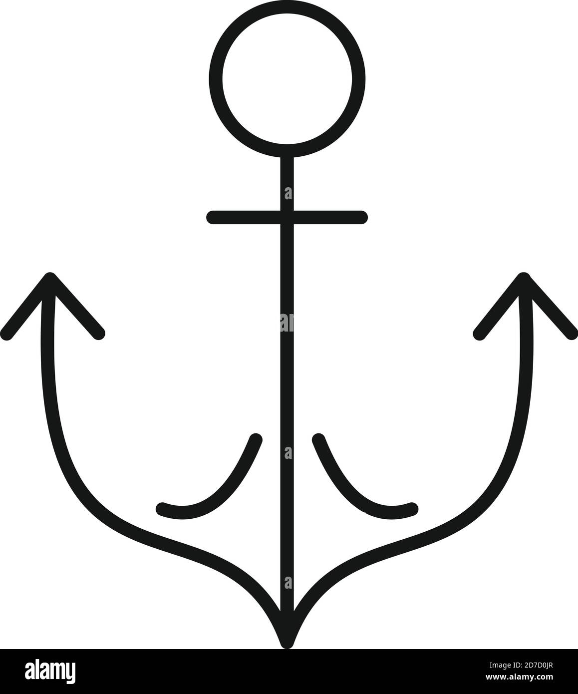 Ship anchor icon. Outline ship anchor vector icon for web design
