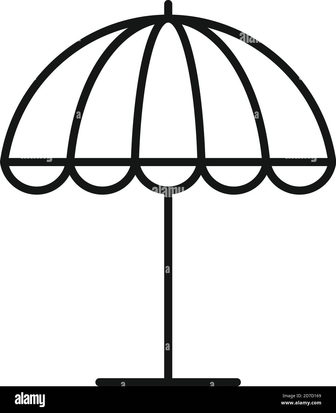 Beach umbrella icon. Outline beach umbrella vector icon for web design isolated on white background Stock Vector