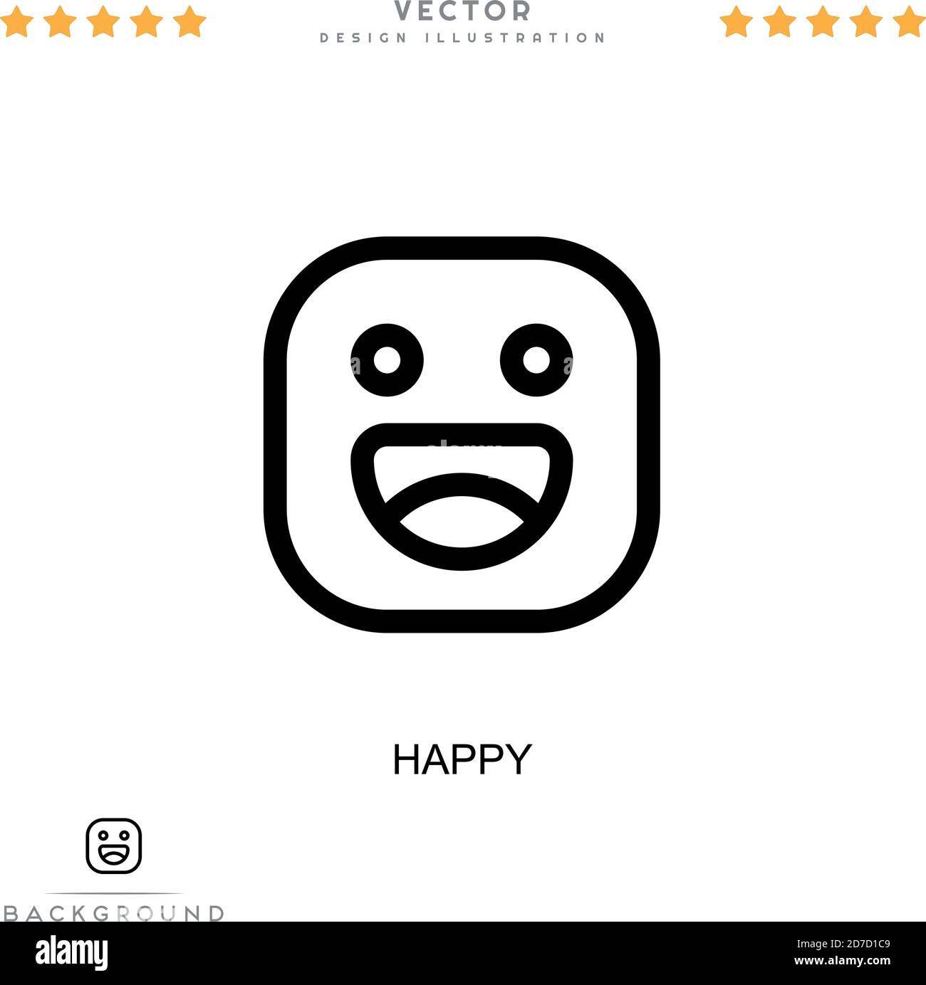 Happy icon. Simple element from digital disruption collection. Line ...