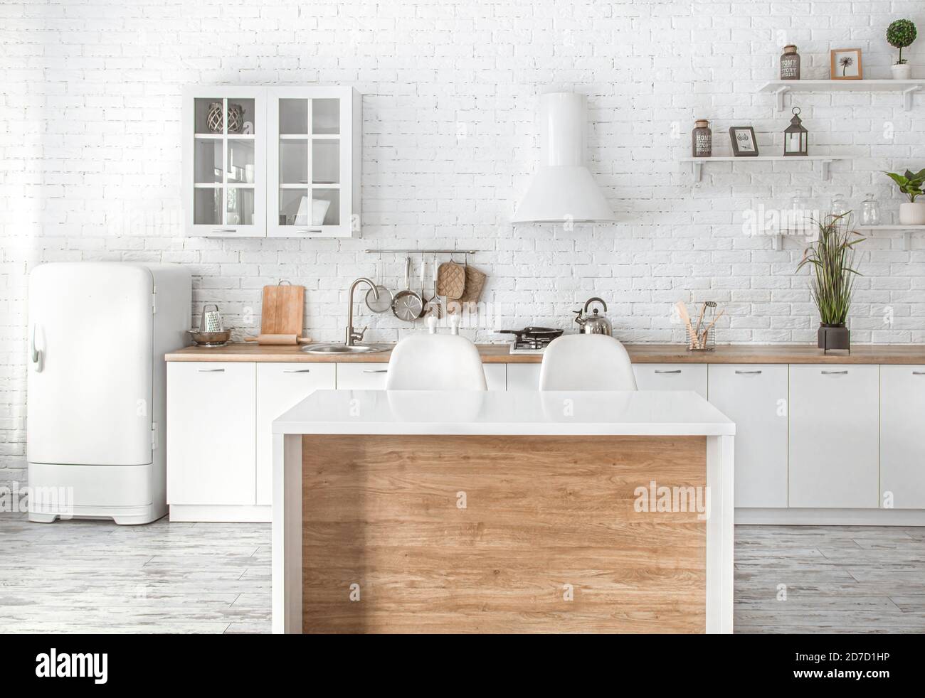 https://c8.alamy.com/comp/2D7D1HP/modern-stylish-scandinavian-kitchen-interior-with-kitchen-accessories-bright-white-kitchen-with-household-items-2D7D1HP.jpg