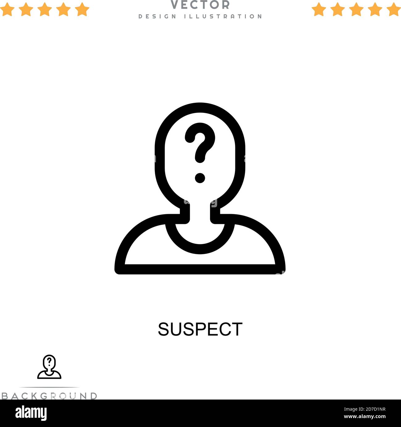 Suspect icon. Simple element from digital disruption collection. Line Suspect icon for templates, infographics and more Stock Vector