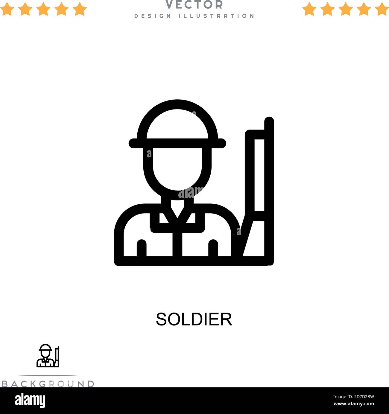 Soldier icon. Simple element from digital disruption collection. Line Soldier icon for templates, infographics and more Stock Vector
