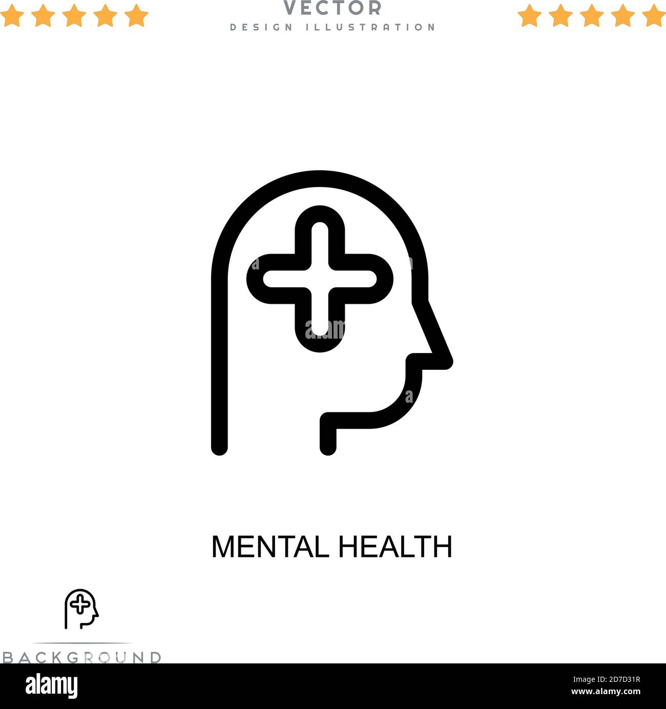 Mental health icon. Simple element from digital disruption collection. Line Mental health icon for templates, infographics and more Stock Vector