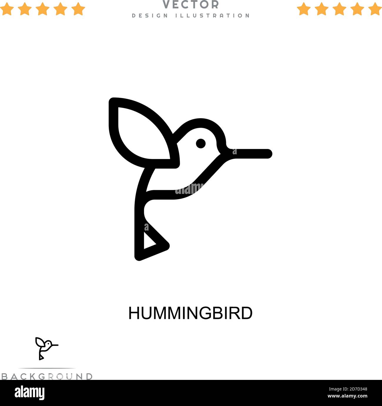 Hummingbird icon. Simple element from digital disruption collection. Line Hummingbird icon for templates, infographics and more Stock Vector