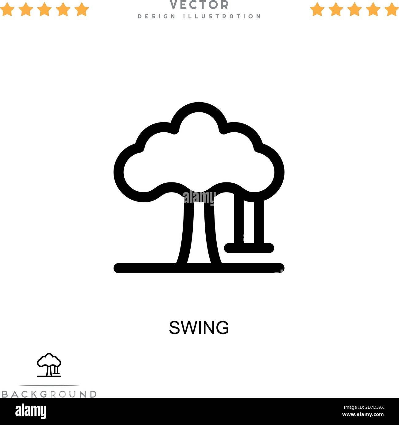 Swing icon. Simple element from digital disruption collection. Line Swing icon for templates, infographics and more Stock Vector