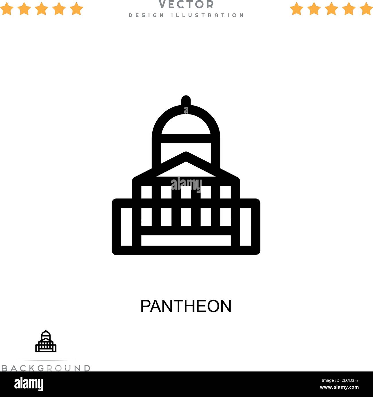 Pantheon icon. Simple element from digital disruption collection. Line Pantheon icon for templates, infographics and more Stock Vector